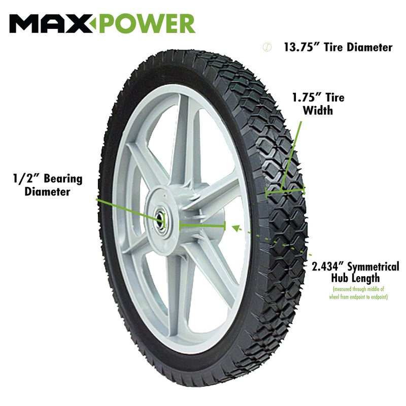 Maxpower عجلة بلاستيكية مسننة ماكس باور 335110 14" x 1.75" مع نمط الماس - Image 2